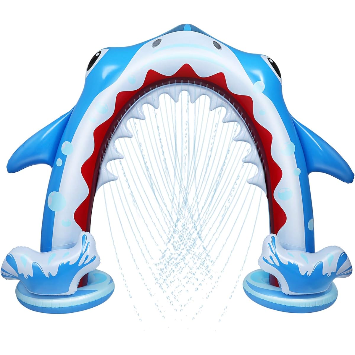 Toyvian Inflatable Shark Sprinkler for Kids 94.5 x 78.7 Inch Giant Outdoor Water Sprinkler Toy Large Outdoor Sprinkler Water Toy