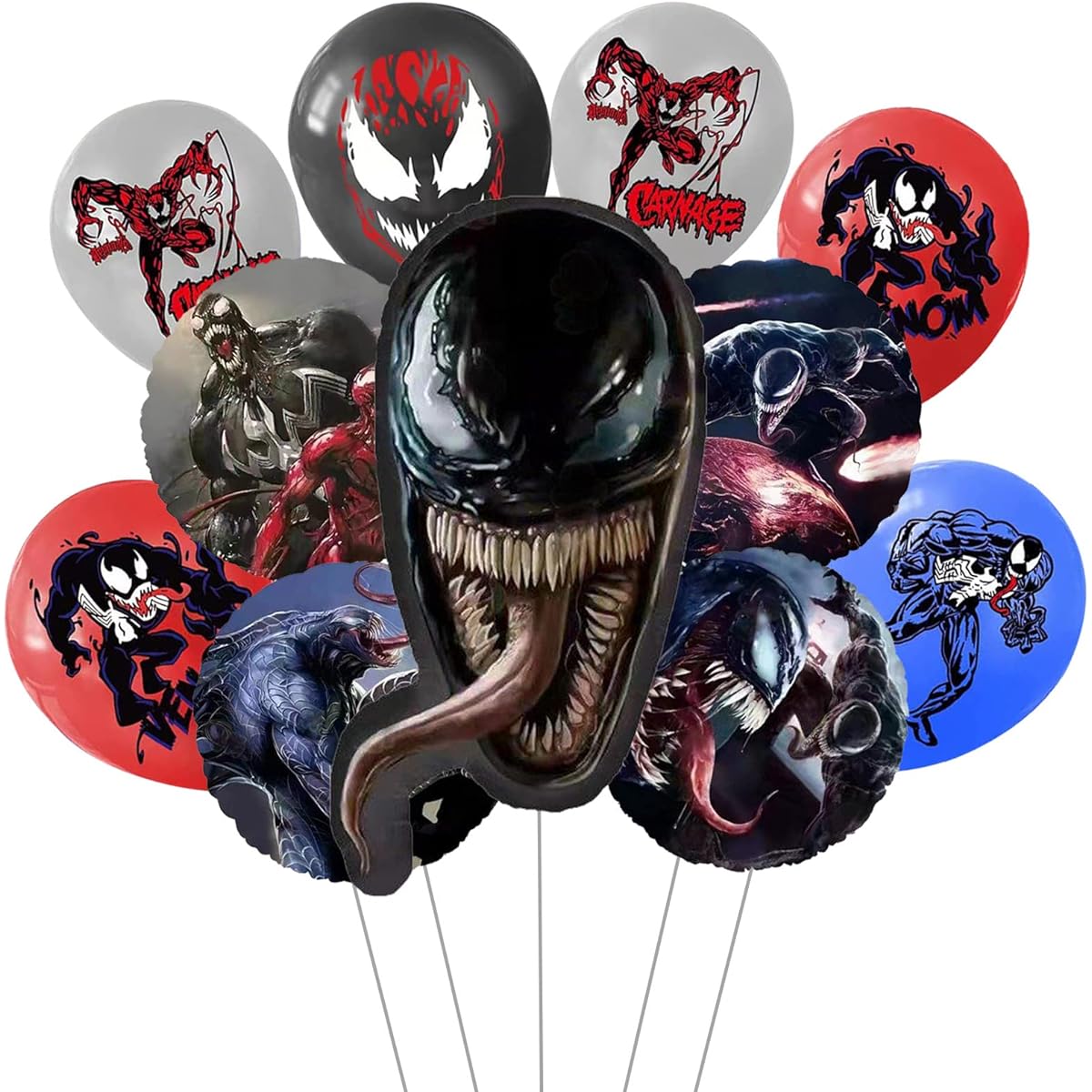6pcs Venom Foil Balloons Boys Birthday Baby Shower Venom Theme Party Decorations
