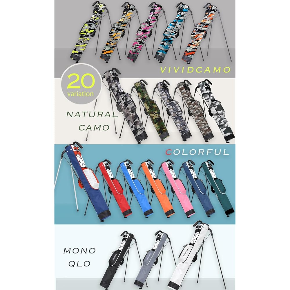 PYKES PEAK Golf Self-Stand Club Case Caddy Bag Sub Bag [Lightweight 980g, 20 Colors] With Hood, Holds 7 Pieces, Men's, Women's