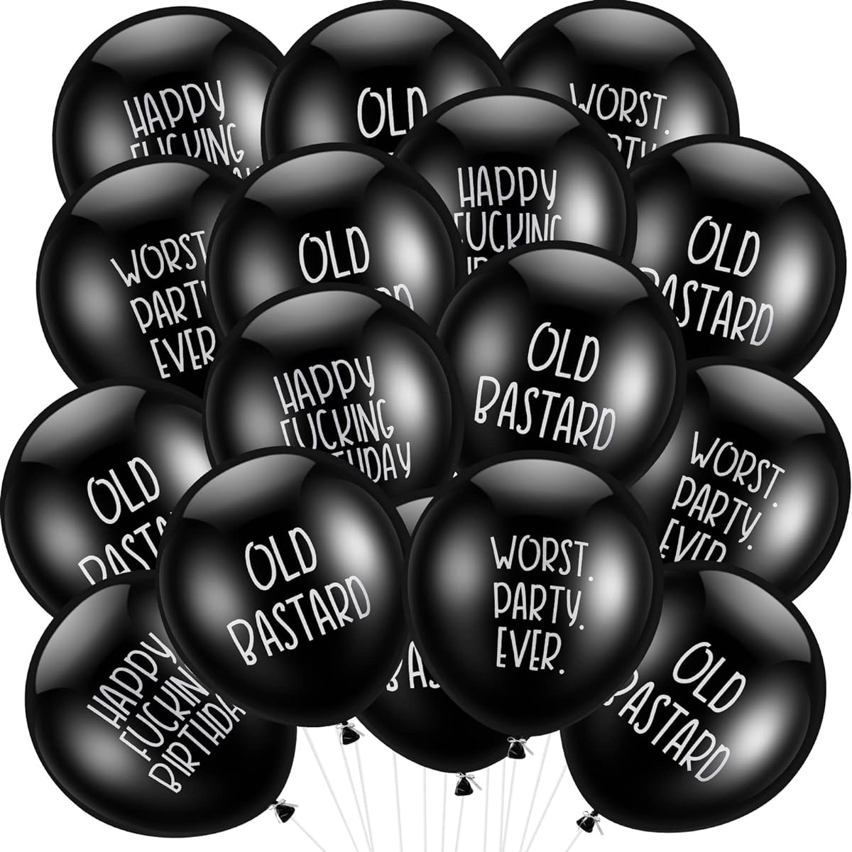 Abusive Balloons 24pcs Funny Abusive Birthday Party Balloons Cute Offensive Balloons Rude Latex Birthday Balloons for Men