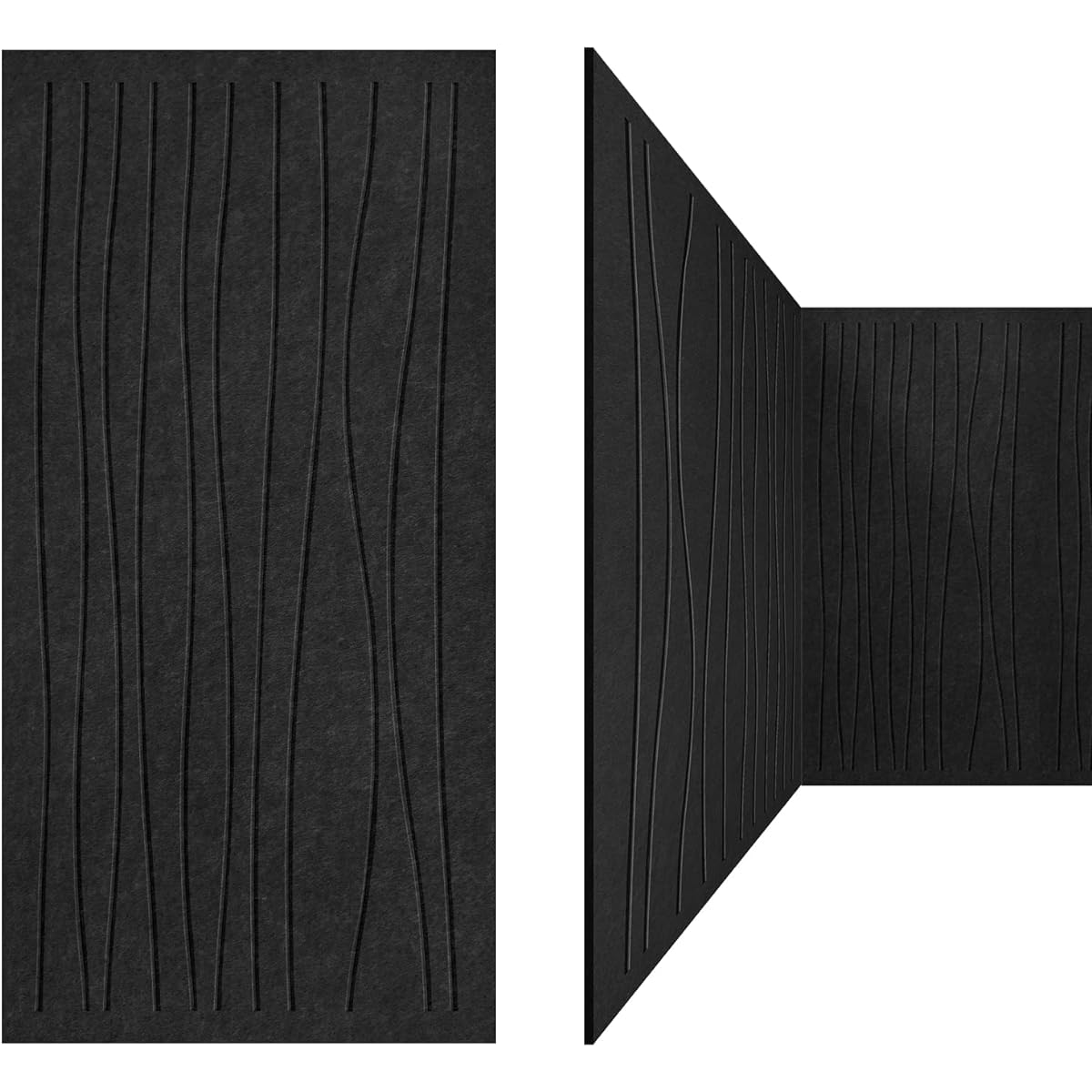 UMIACOUSTICS 3 Packs Large Sound Absorbing Panels, 48" x 24" x 0.4" Acoustic Panels, Decorative Sound Proof Panels in Artistic Curve Shape for Wall Door.