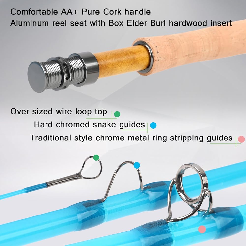 M MAXIMUMCATCH Maxcatch Fiberglass Fly Rod 3wt/4wt/5wt (Blue/Orange/Transparent/Purple) (Orange, 7’0’’ 3wt 3 Pieces)
