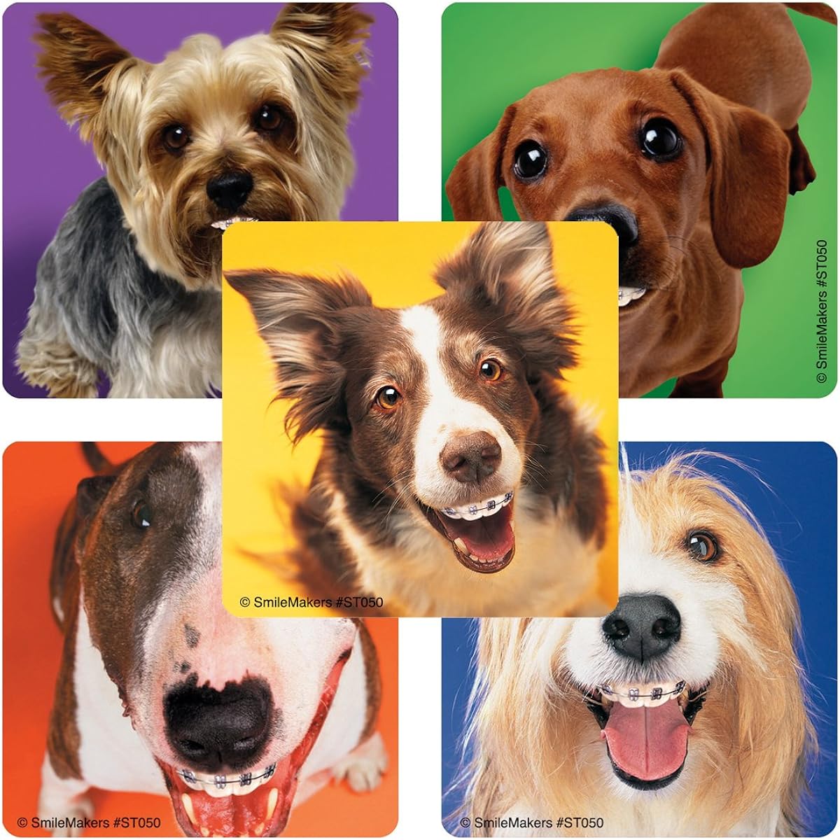 SmileMakers Dental Stickers Dogs - Prizes and Giveaways - 100 per Pack
