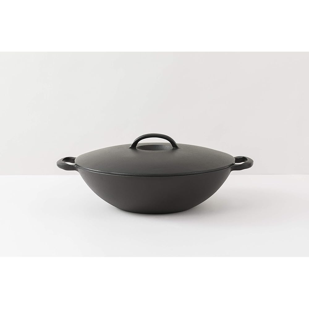 Iwachu Flat All-Purpose Pot (Small), Black Baked, Inner Diameter 25cm, IH Compatible, Nanbu Ironware 21066