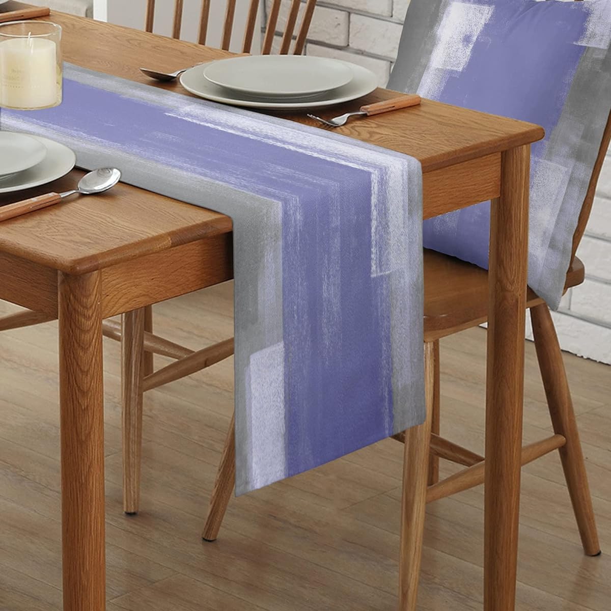 ARTSHOWING Halloween Table Runner, Washable Table Decoration for Home Kitchen Dining Holiday Wedding Party, Easy Care, 14 x 72 Inch, Purple Gradient Backdrop