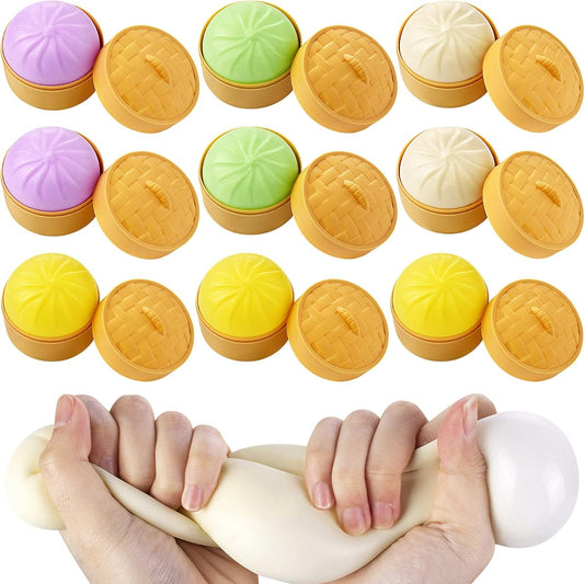 10 Colorful Dumpling Stress Balls Fidget Sensory Toy for Stress Relief, Squeeze Dough, Halloween Projects, Trick People, Kids Play