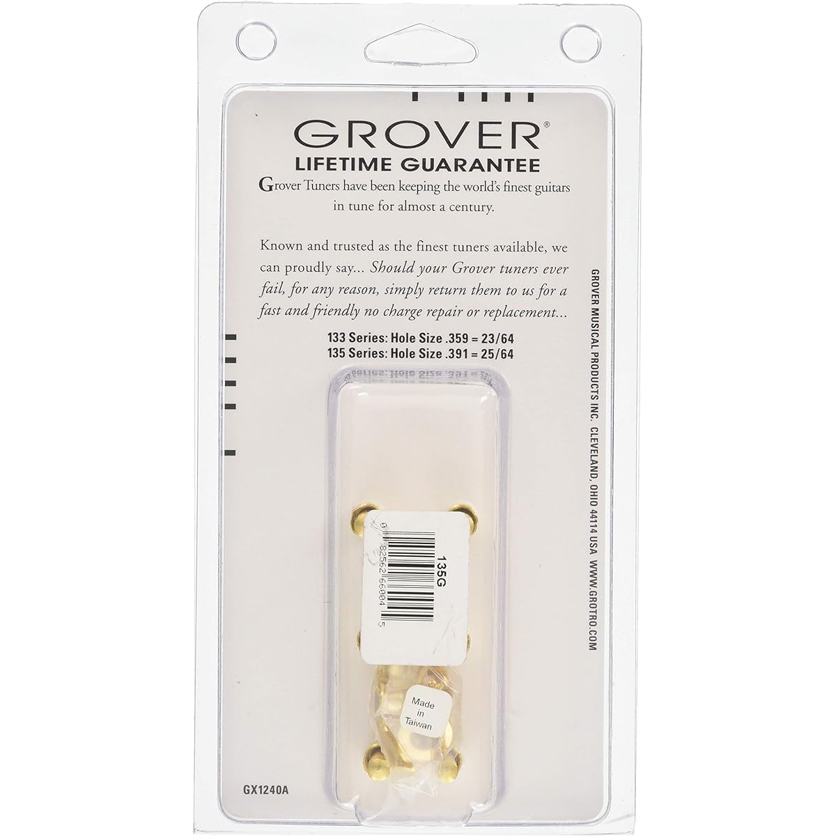 [Domestic regular import product] GROVER Guitar pegs 135G 6 piece set for 3:3 Gold