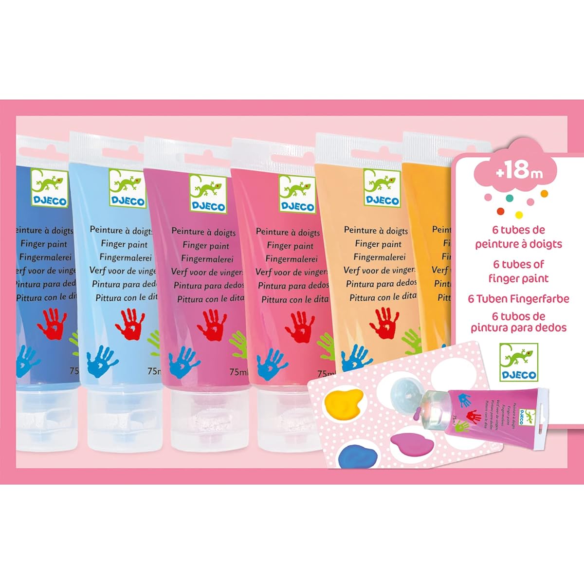 DJECO Finger Paint 6 Tubes Primary Color