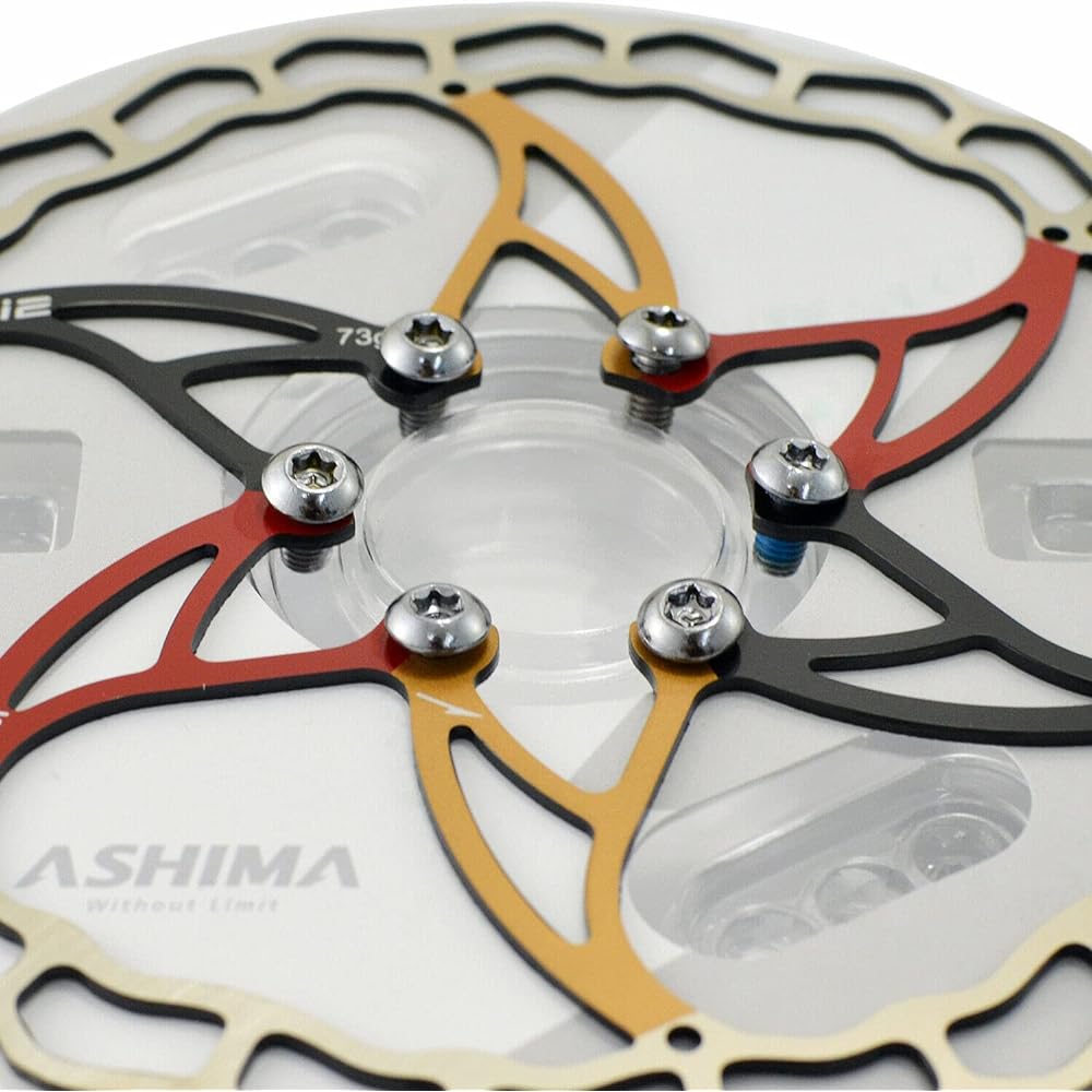 ASHIMA-LTD Ai2 ARO-09 Lightest Disc Brake Rotor 160mm 73g,2PCs, Multi-Color: RD/BK/GD, AS2367