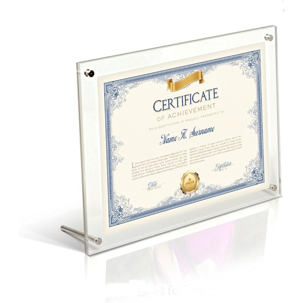 Wall hanging, tabletop, vertical, horizontal, acrylic photo frame, photo frame, poster, picture frame, award certificate, picture frame (A4 x 3 sheets)
