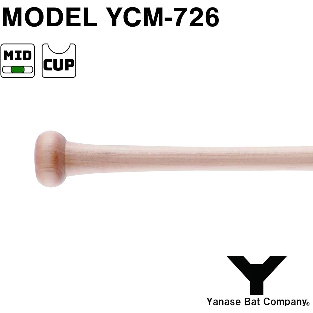 Yanase Wooden Bat Hard Y Bat Hard Wooden Bat Maple Middle Balance BFJ Mark Hollowed Out YCM Natural 84.5cm