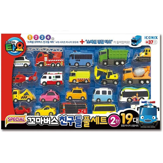 priming water Tayo Little Bus Friends Special Full 19-piece set Car Toy Ver.2 Full miniature car set Toy bus play set