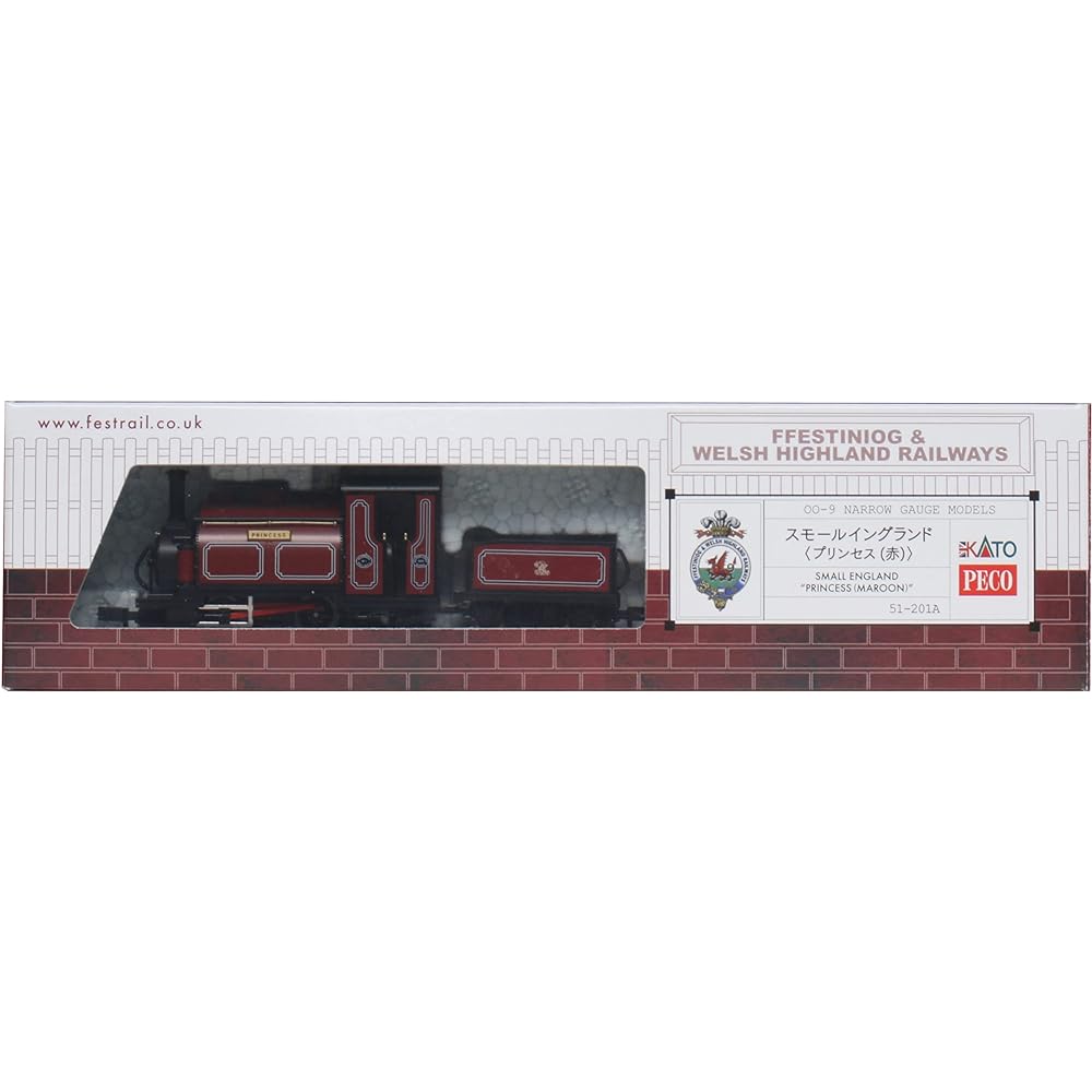 KATO Narrow Gauge KATO/PECO (OO-9) Small England Princess Red 51-201A Railway Model Steam Locomotive