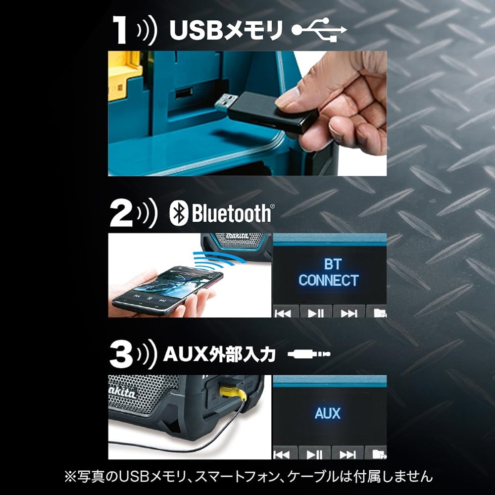 Makita Rechargeable Speaker USB Memory Compatible/With LCD Panel MR202