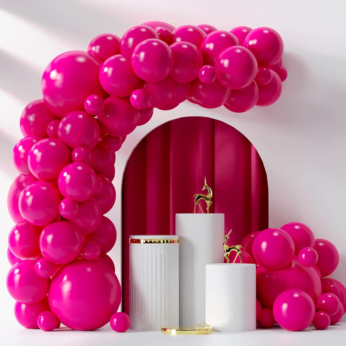 Hot Pink Balloons 55pcs Pink Party Latex Balloons 18" 12" 5" Birthday Baby Bridal Shower Wedding Party Decorations