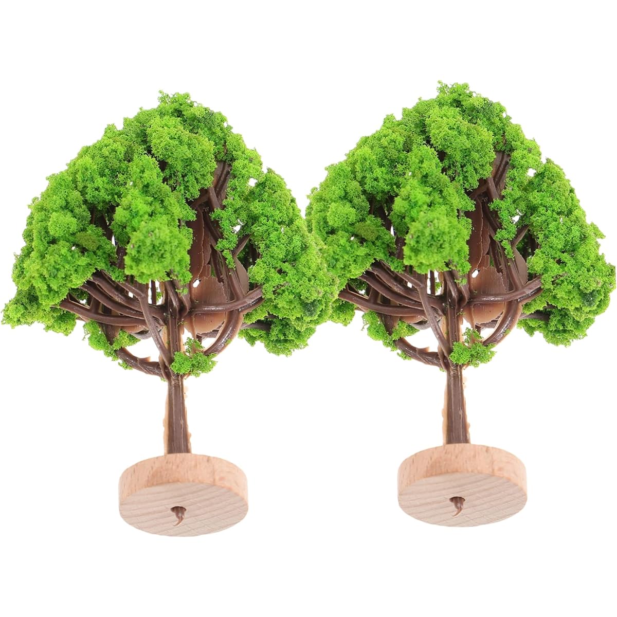 Miniature 2pcs Simulation Landscape Tree Miniature Decoration Train Decoration Miniature Toy Tree Mini Model Tree Miniature Landscape Tree Ob11 Sand Table Material Plastic