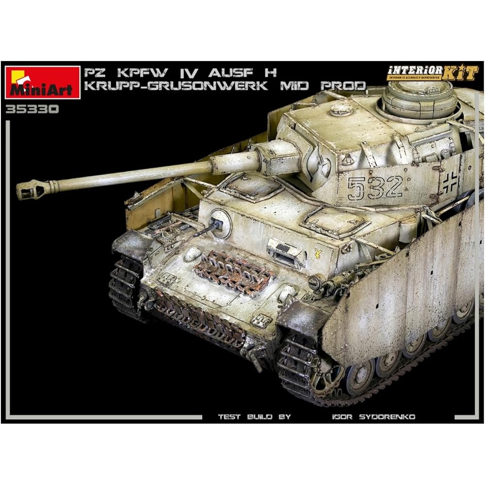 Miniart 1/35 German Army Pz.Kpfw 4th Tank H Type Krupp Company Mid-term Type August-September 1943 Full Interior Internal Reproduction Plastic Model MA35330