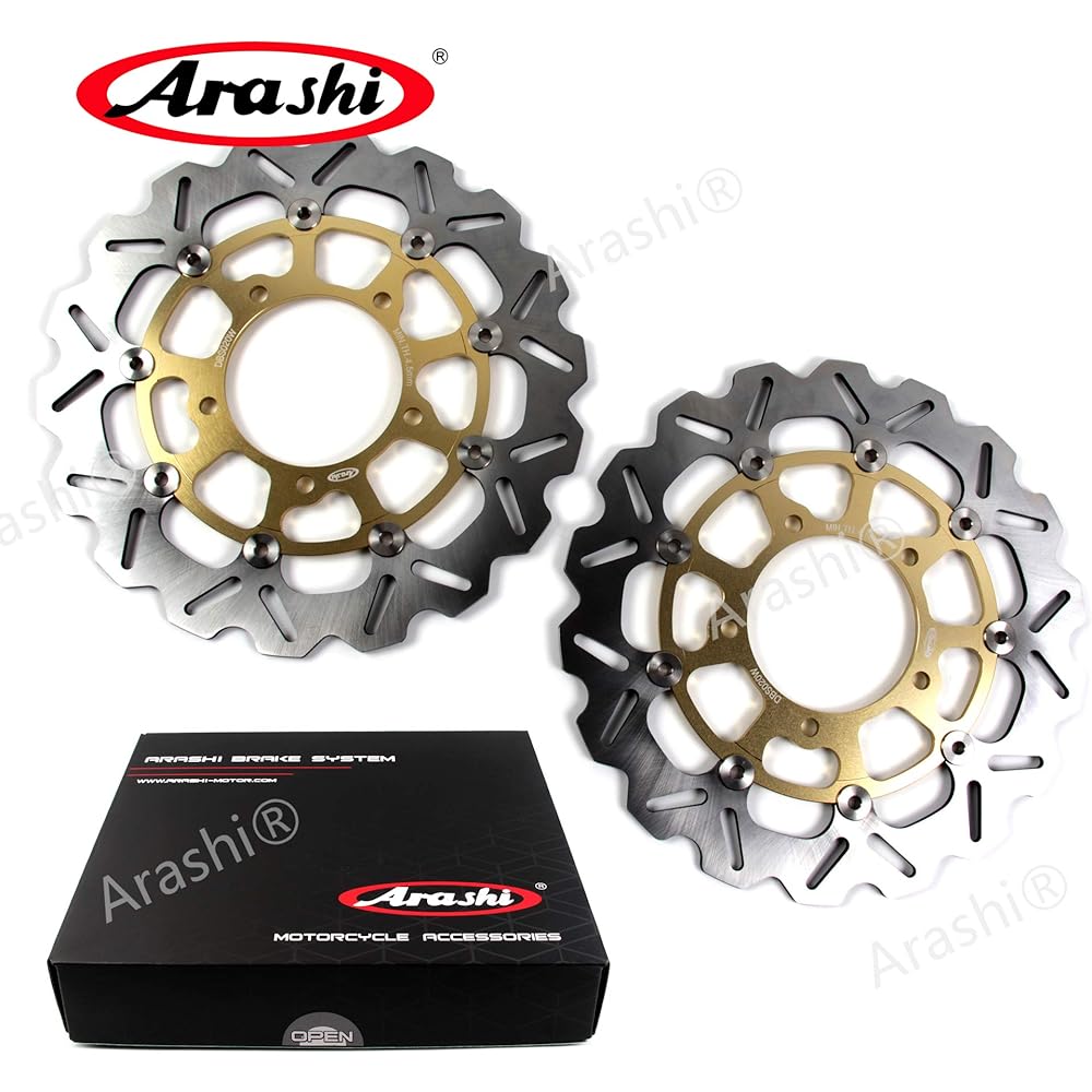 Arashi Front and Rear Brake Disc Rotor for Suzuki GSXR1000 GSX-R1000 2005-2008 K5 K6 K7 K8 Motorcycle Replacement Accessories Gold