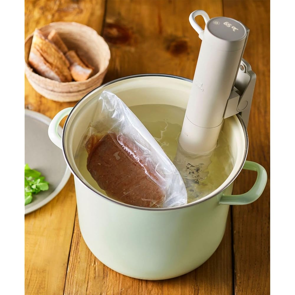 BRUNO Compact Low Temperature Cooker Light Green Low Temperature Heating Healthy Moist Sliding Clip Pot Deep Pot Shallow Pot Stand Stylish Cute Waterproof Standard IPX7 BOE099-LGR