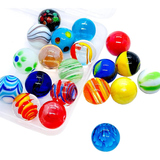 20pcs Beautiful Marbles for Kids 6-8-12 Years Lovely and Cheerful Colors Marble Shooter Run Track Game Small Marbles Game Toy (16cm)