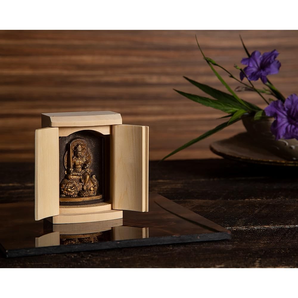 Zeku Manjushri Bodhisattva Buddha statue with Zushi (golden antique finish) Jyōkazan Jujyoin prayer _ Born in the Year of the Rabbit Twelve Zodiac Amulet Principal Image Zodiac (T00254-C