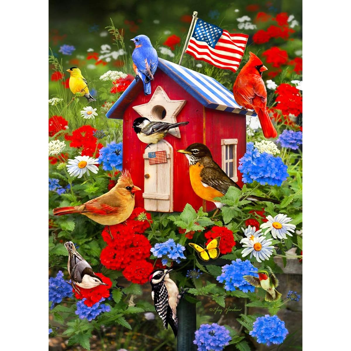 Patriotic Bird House Jigsaw Puzzle 1000 Piece