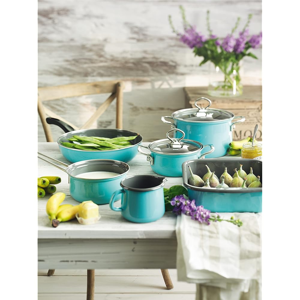 RIESS Single Handed Pot Crystal Blue 1kg Pot m.Glasd 16cm 1.5L 0651-037