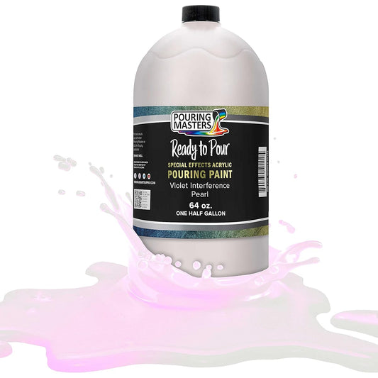 Pouring Masters Violet Interference Pearl Special Effects Pouring Paint - Half Gallon Bottle - Acrylic, Ready to Pour, Mix and Water-Based for Canvas, Wood, Paper, Crafts, Tile, Rocks and More