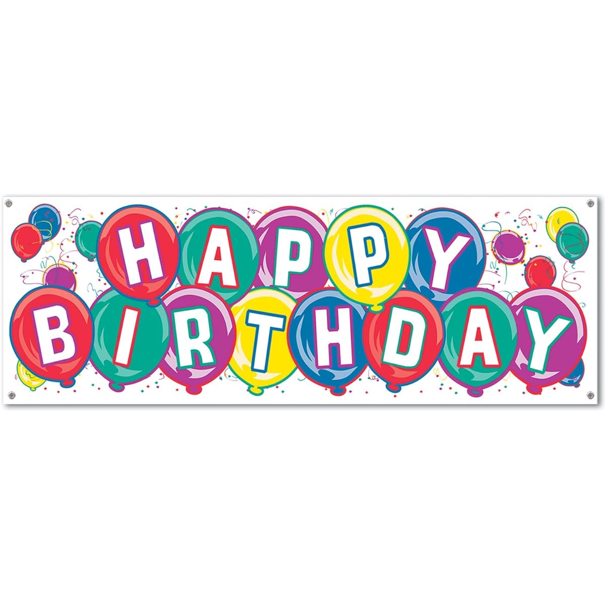 Beistle 50135 Happy Birthday Sign Banner, 5'3" by 21-inch