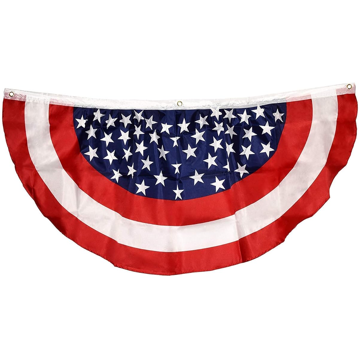 Gift Boutique Patriotic Bunting Banners 4 Pack American Flag Stars and Stripes USA 4th of July Red White & Blue 48" x 24" Pleated Grommets Memorial Day Independence Day Outdoor Decorations