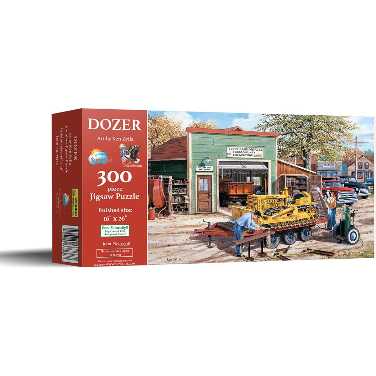SUNSOUT INC Dozer 300 Piece Jigsaw Puzzle Artist: Ken Zylla - Finished Size 16" x 26" Vehicles - MPN# 37738