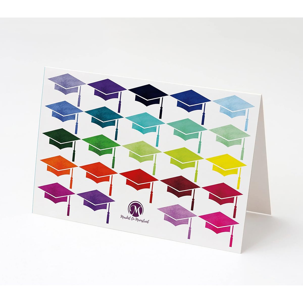 Market On Mainstreet Graduation Thank You Cards with Envelopes - 25 Cards and Envelopes - Made in the USA (Colorful Caps)