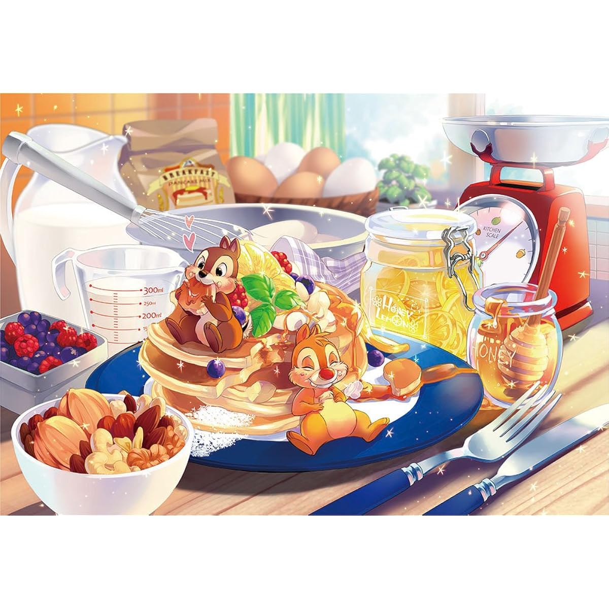1000 Piece Jigsaw Puzzle Disney Sweet Temptation (51x73.5cm) [Pure White] & Aluminum Puzzle Frame Disney Safety Panel for 1000 Pieces White (51x73.5 cm) [Set Purchase]