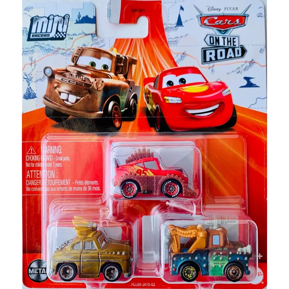 Disney Cars On the Road Mini Racer Road Warriors 3-Pack Rambler Lightning McQueen Rambler Mater and Chief Tess