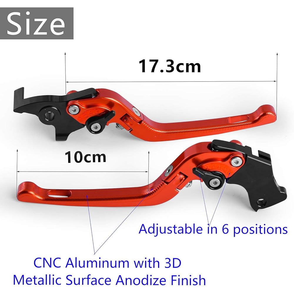 Brake Clutch Lever, Handlebar Brake Clutch Lever Left and Right Set with Hand Guard Lever Guard Fits 390Duke/ RC390/200Duke/ RC200/125Duke/ RC125/390Adventure Orange