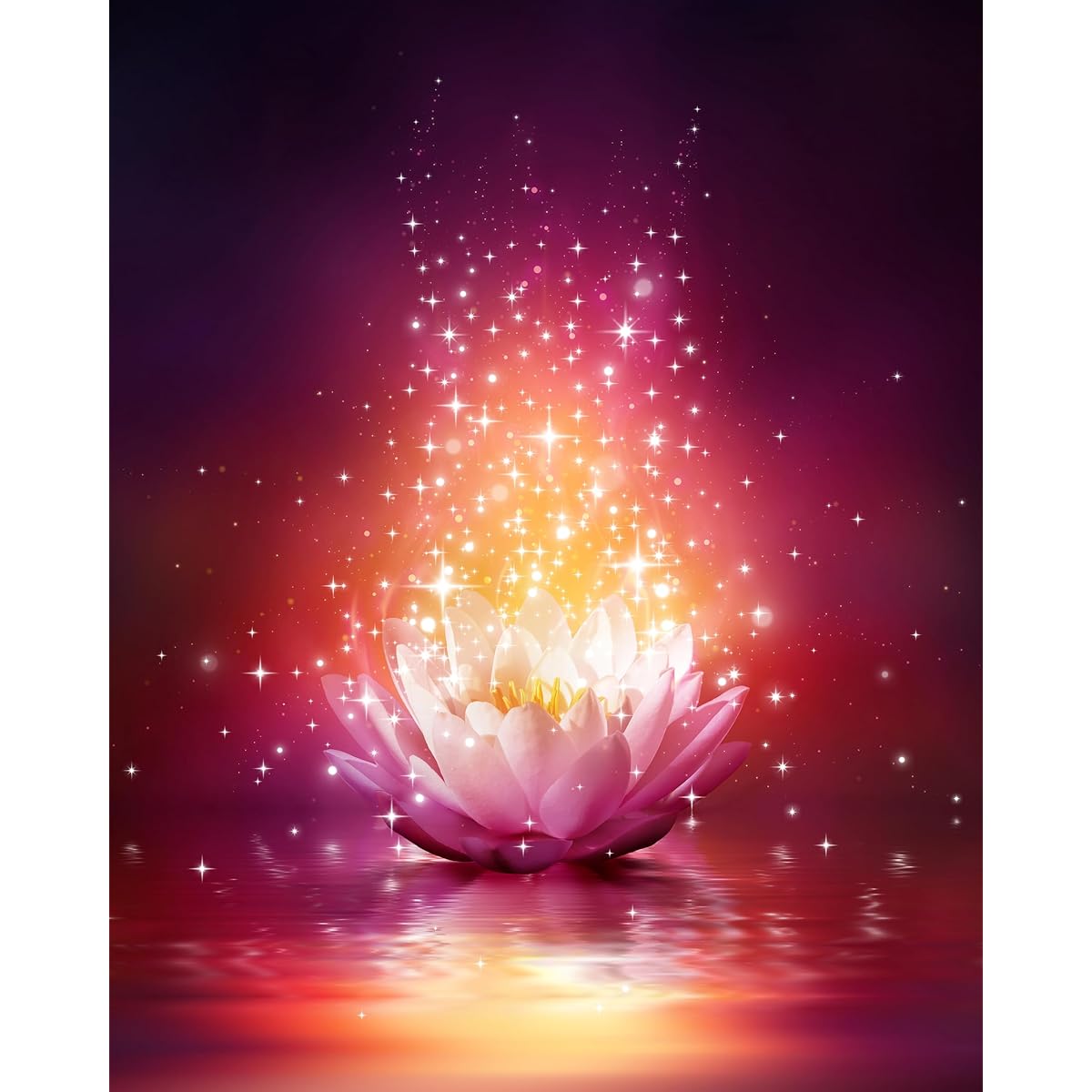 TUMOVO Lotus Lake DIY Paint by Numbers 16x20inch Oil Painting Kits Gifts for Kids and Adults (Unframed)