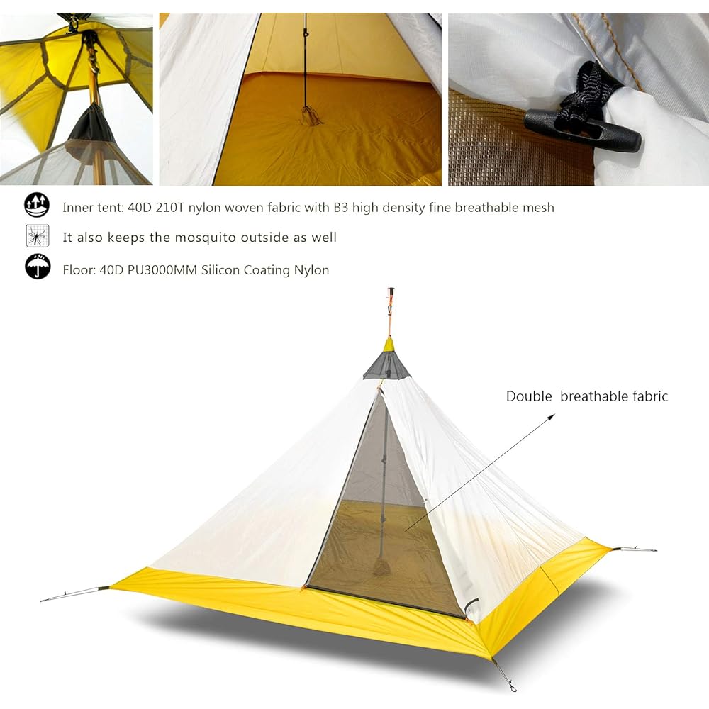 4 Person Inner Tent Mosquito Net Mosquito Net Ultra Light Portable Mosquito Repellent for Mountain Climbing Breathable Easy to Set Up Carry Bag with Pegs Outdoor Equipment