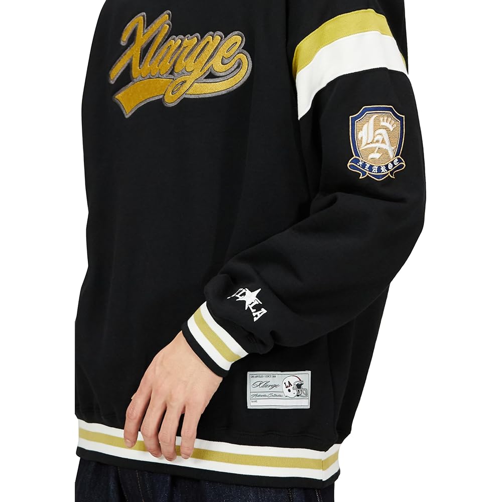 [Extra Large] Hooded Sweatshirt BASEBALL LOGO EMBROIDERED V NECK SWEATSHIRT Men's