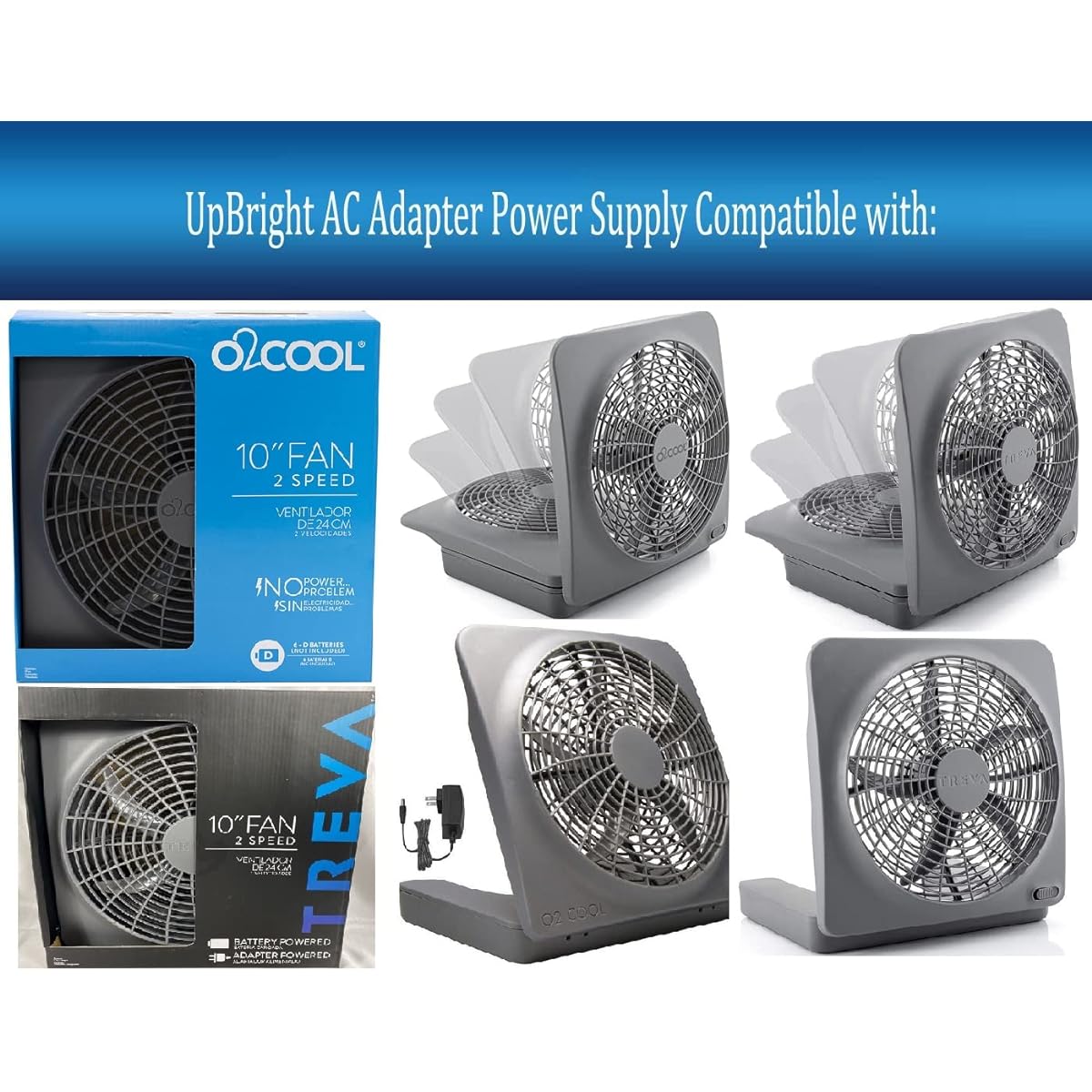 UpBright 9V AC/DC Adapter O2COOL O2 Cool FD10101 FD10101A FD10002A FD10002 A Treva 10" Portable Air Circulation Fan Foldable Tilt SUN-0900070 SUN0900070 Soy 0.7A Power Charger