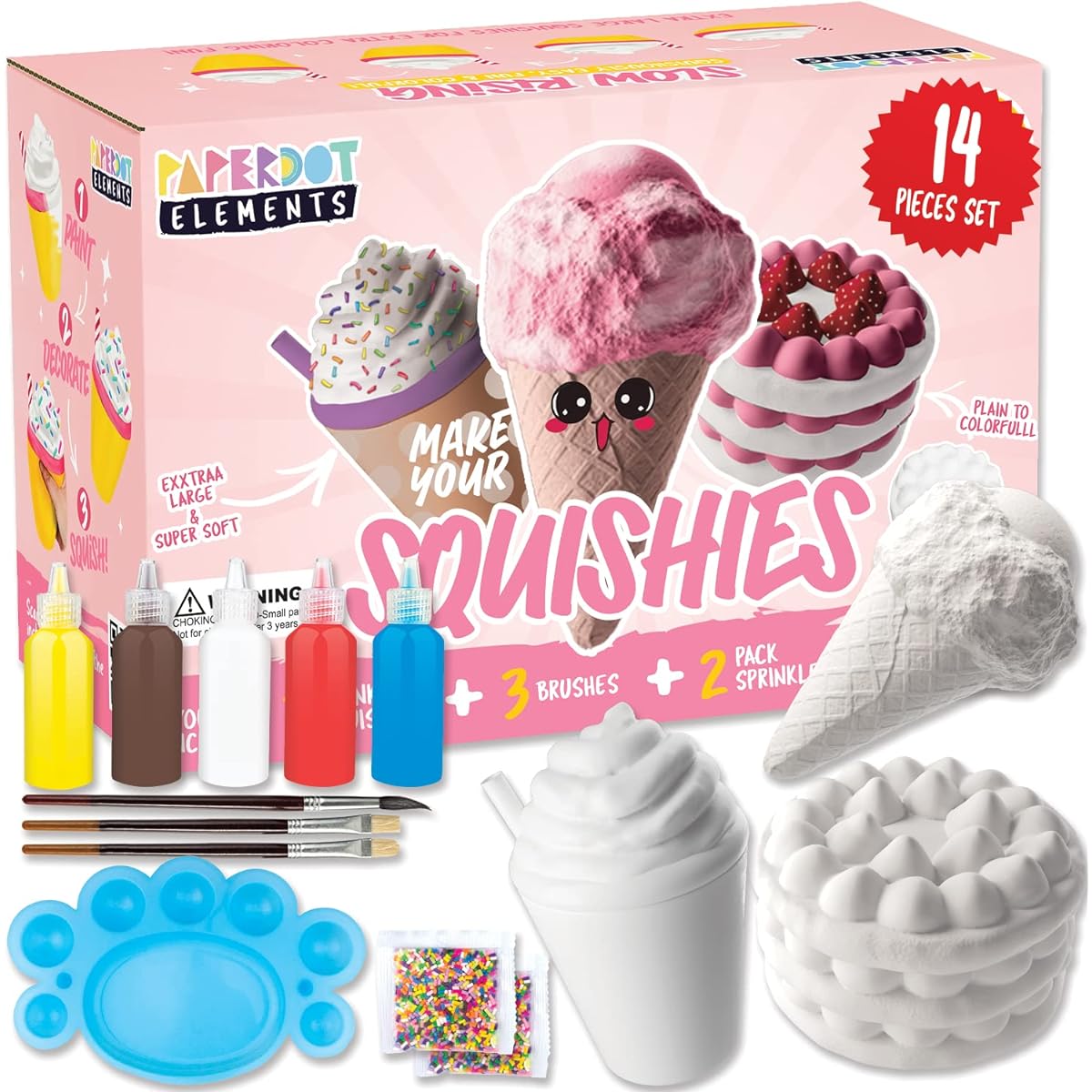 Paint Your Own Squishy Kit DIY Color Your Own Squishy Kit Squishy Paint Kit Arts & Crafts for Girls DIY Squishy Kit