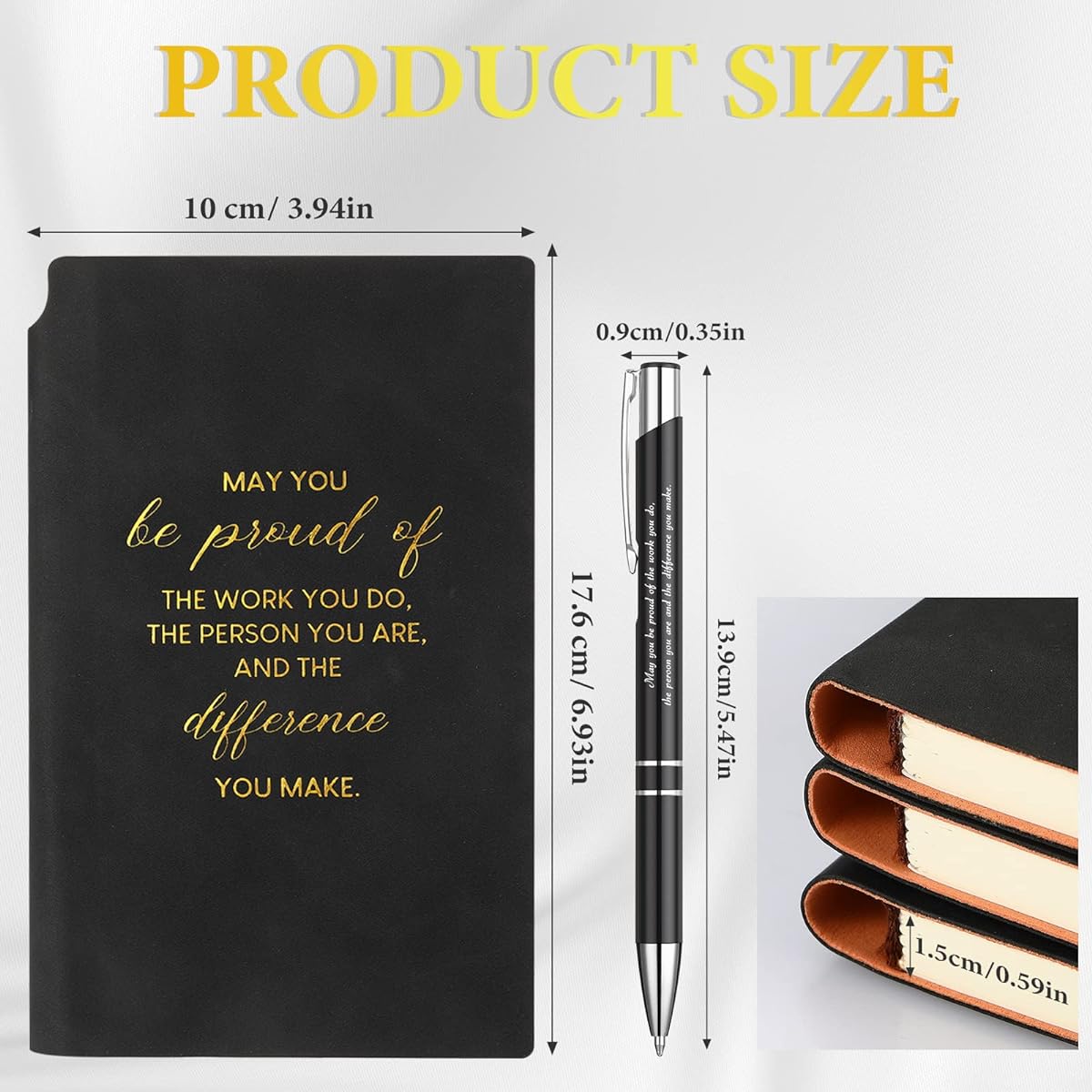 Colarr 20 Set Thank You Gifts Employee Appreciation Gifts Bulk Staff Appreciation Gift Ideas 20 A6 Sheepskin Leather Journal Motivation Pen Inspirational Notes for Women Men Office School