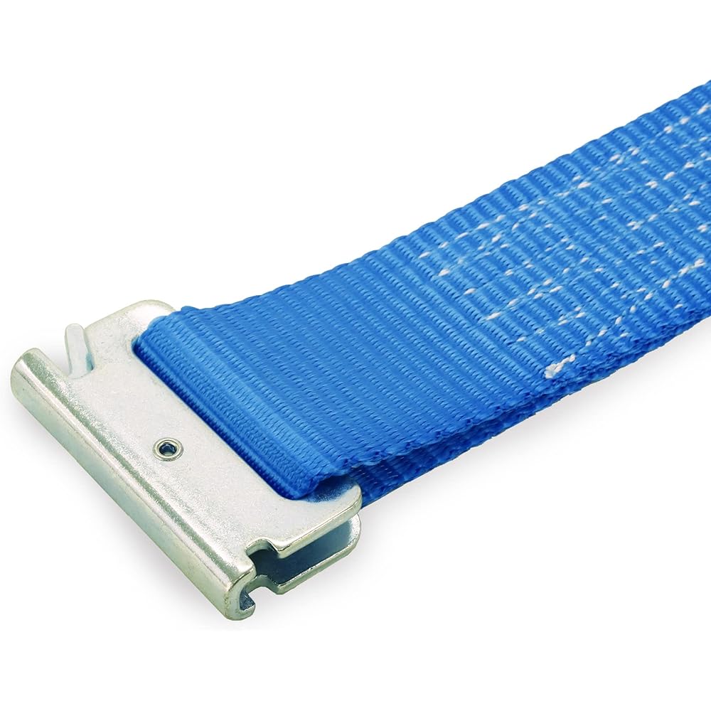 AVIELAN Lashing Belt 50mm Width R Hook (Track Rail Compatible) Winding 7m Fixed 0.5m Blue (Right Fixed Specification)