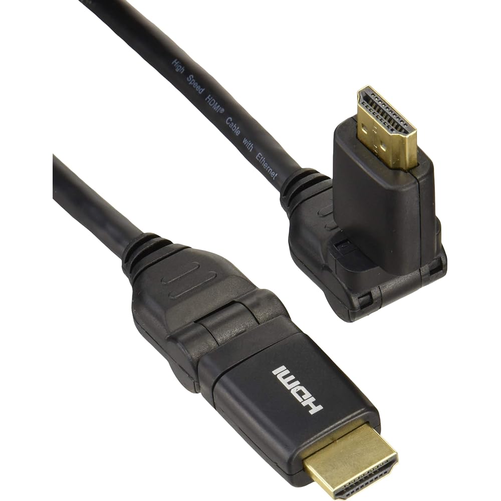 ELPA W Swing HDMI Cable 10.2Gbps 1.5m Black DH-SW4015