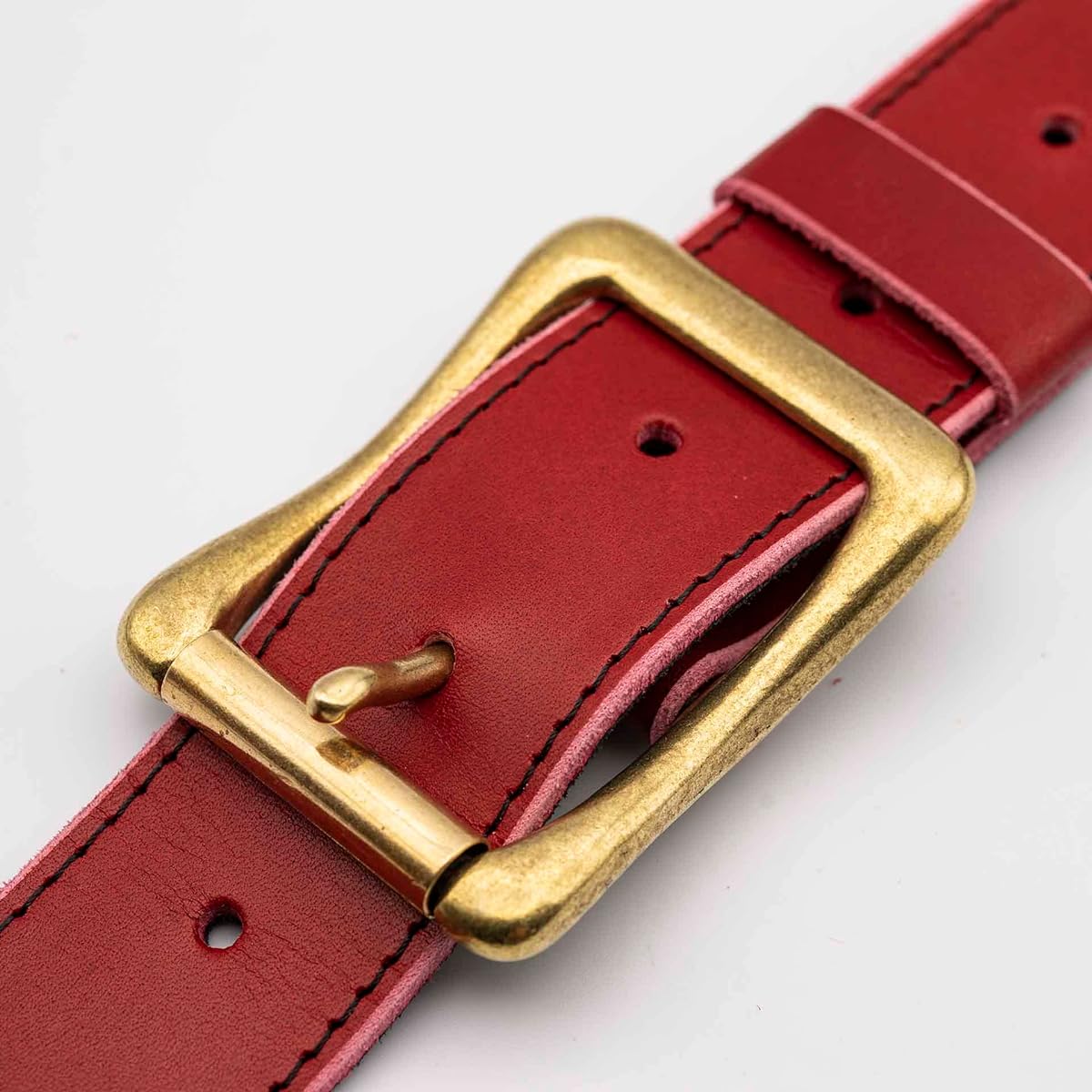 [GBD MUSIC] Made in Japan, Asakusa, Tokyo, luxury handmade guitar strap, leather, red/black, 35mm width, Banshu tanned oil leather/velor, solid brass lock