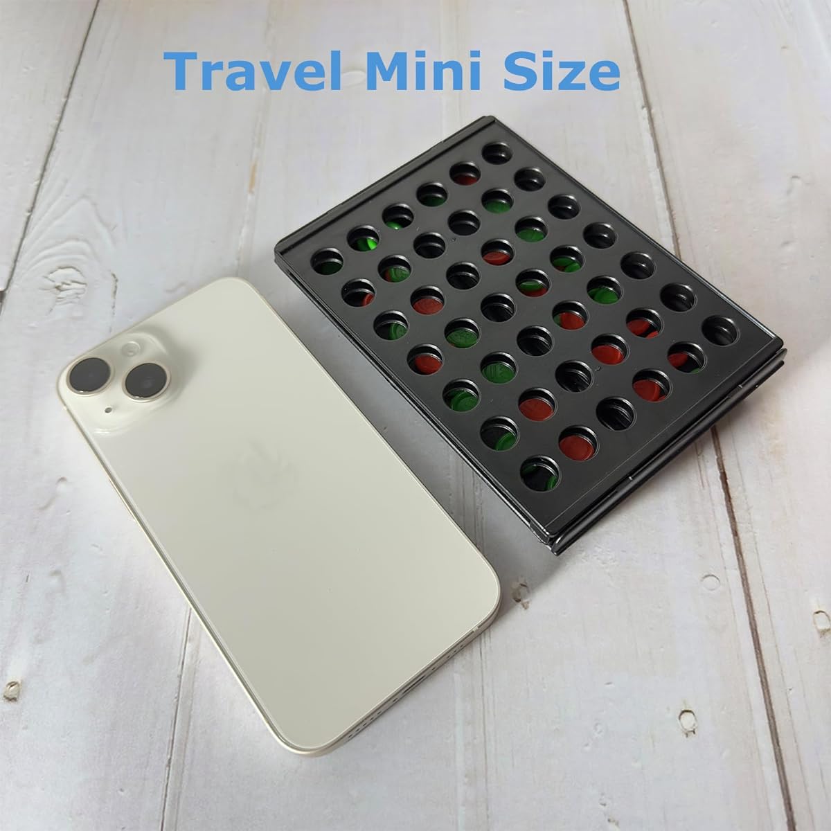 Vikutu Mini 4" Connecting Game Travel Board Game - 4 in a Row, Black