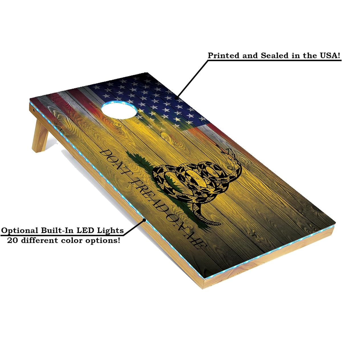 Tailgating Pros Cornhole Board - 4'x2' Cornhole Game with Carrying Case, Score Keeper & Set of 8 Cornhole Bean Bags with Tote
