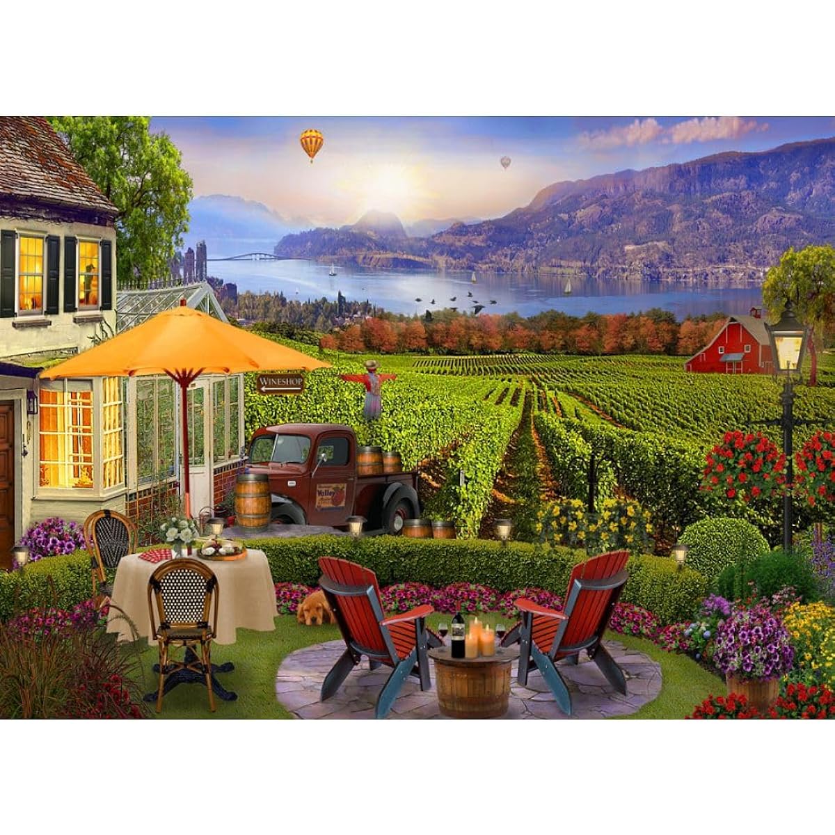 Vermont Christmas Company Wine Country Jigsaw Puzzle 1000 Piece