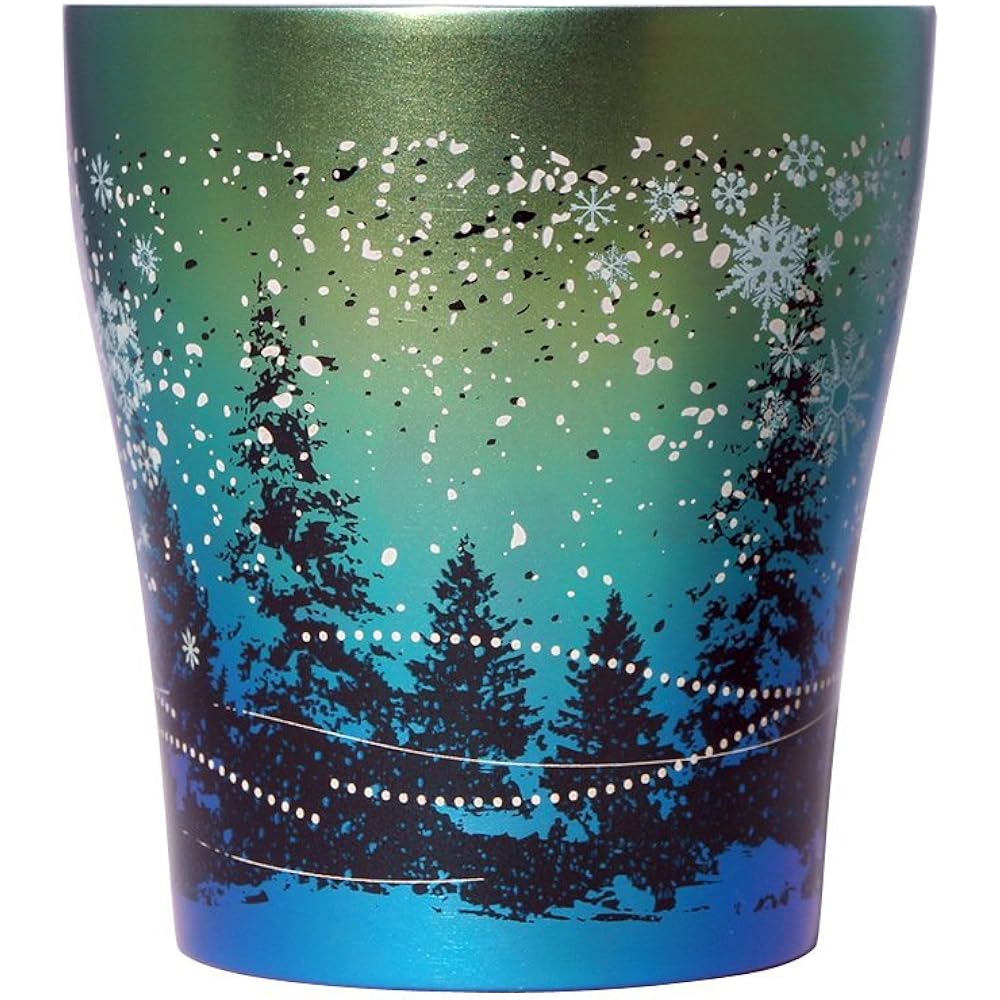 HORIE Made in Tsubame, Niigata Prefecture Titanium Double Tumbler 250cc Snow Flower Green T15SK250GR