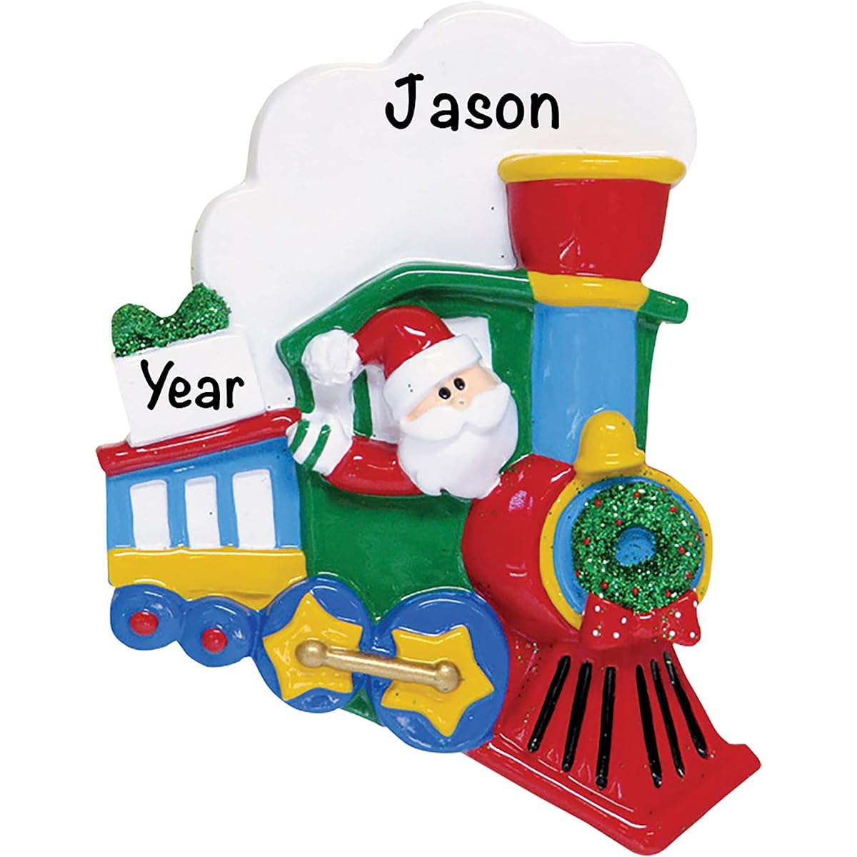 Personalized Train Christmas Ornaments 2023 - Fast & Free 24 Hour Customization - Santa Train Christmas Decorations with Name - Gift Wrapped - Fun Ornaments for Your Christmas Tree