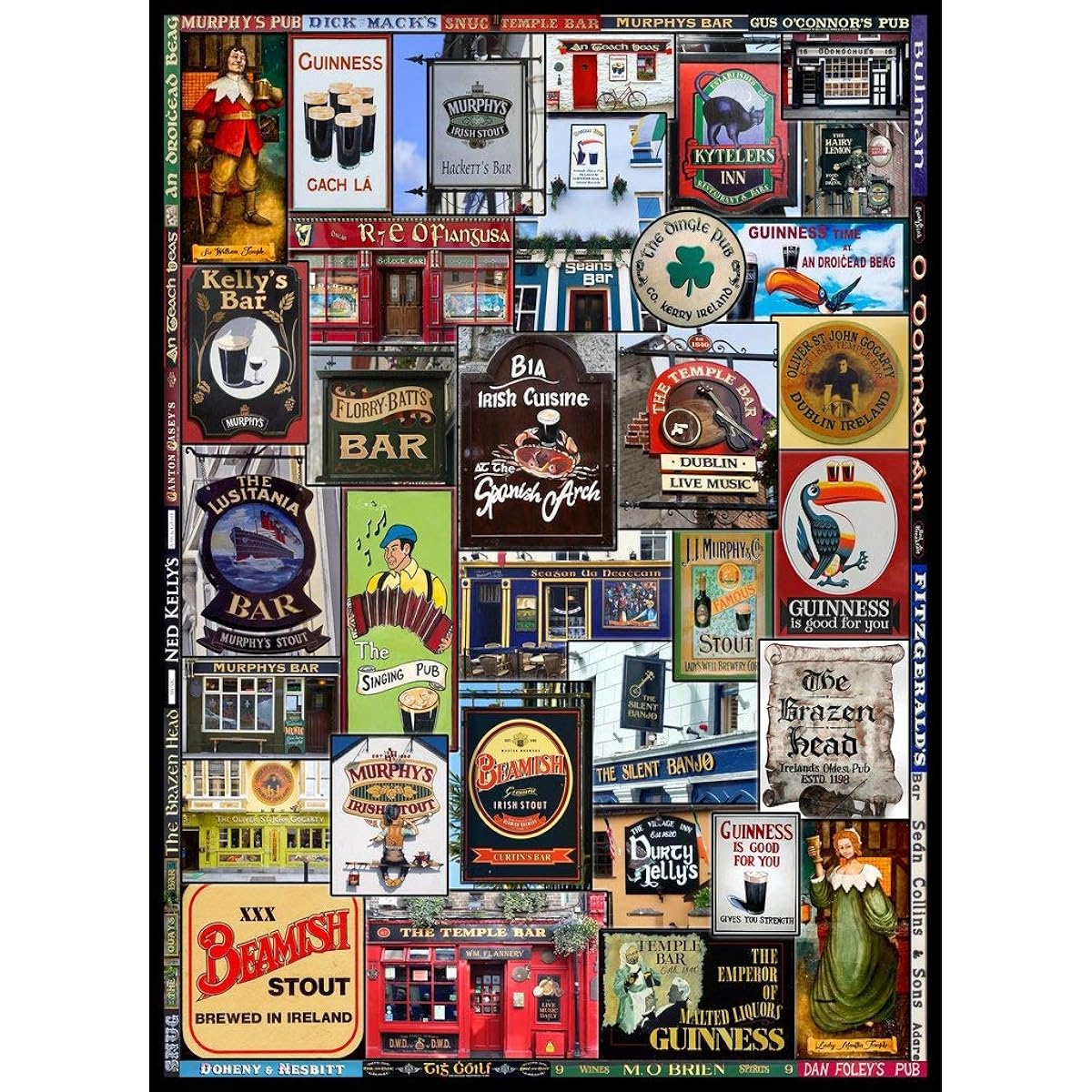 Wooden Jigsaw Puzzle - Irish Pub - 501 Pieces. Made by Nautilus Puzzles and Made in the USA